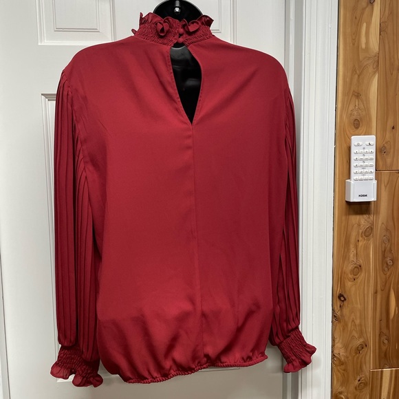 NY&Co Red High Neck Blouse - Picture 2 of 7